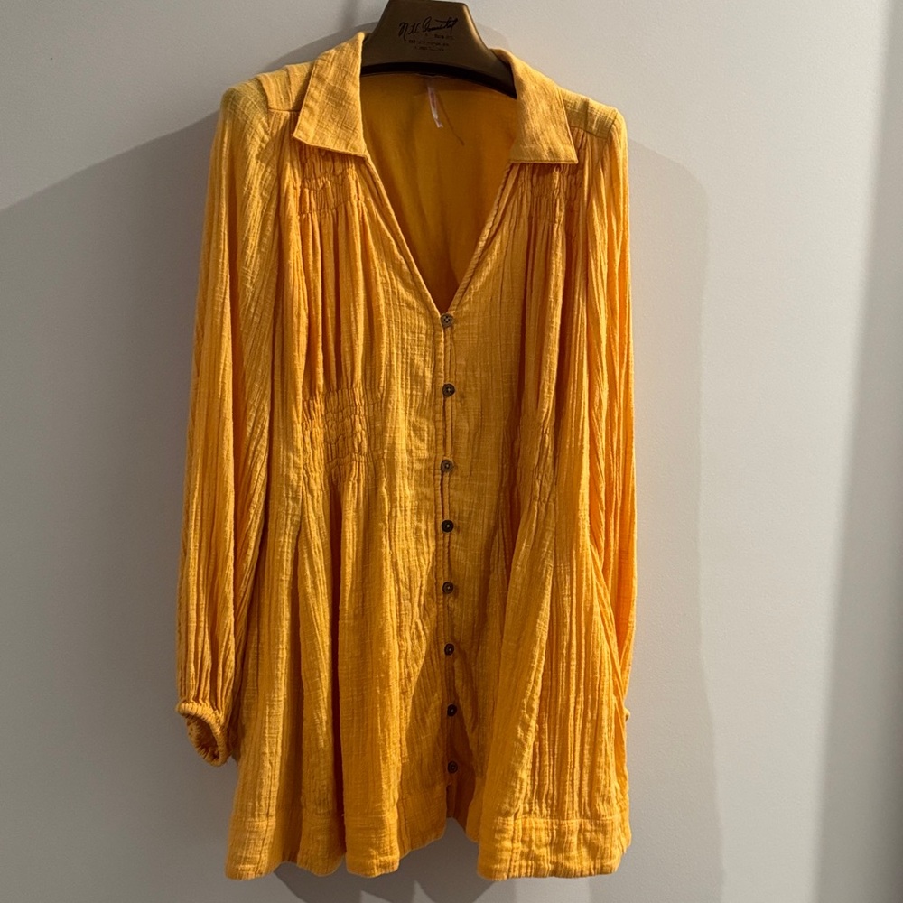 Free People Golden Button-Down Shirt